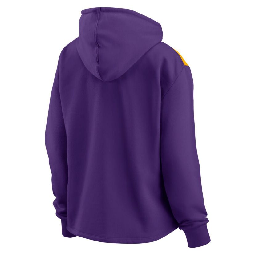 NBA Fanatics Los Angeles Lakers Overslide Quarter-Zip Fleece Hoodie