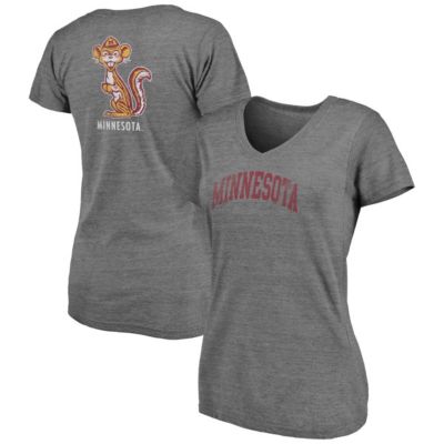 NCAA Fanatics ed Minnesota Golden Gophers Slab Serif 2-Hit V-Neck Tri-Blend T-Shirt