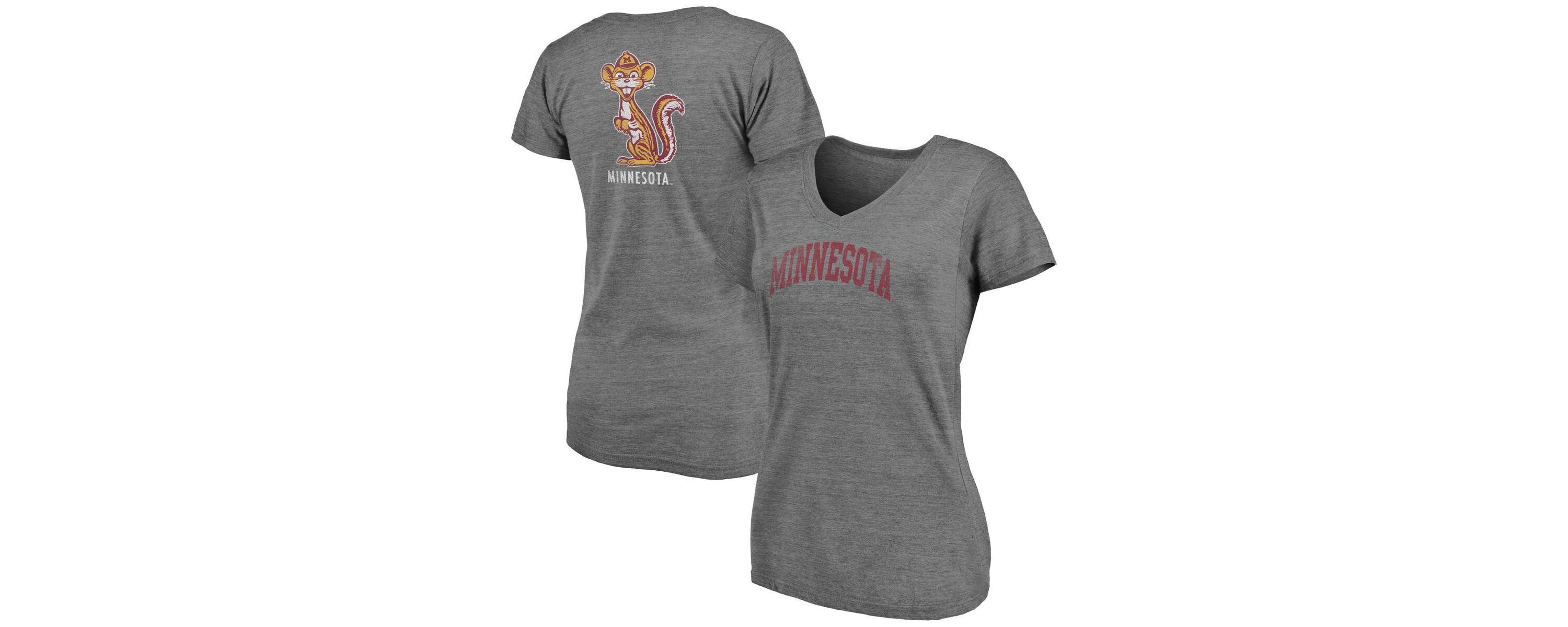 NCAA Fanatics ed Minnesota Golden Gophers Slab Serif 2-Hit V-Neck Tri-Blend T-Shirt