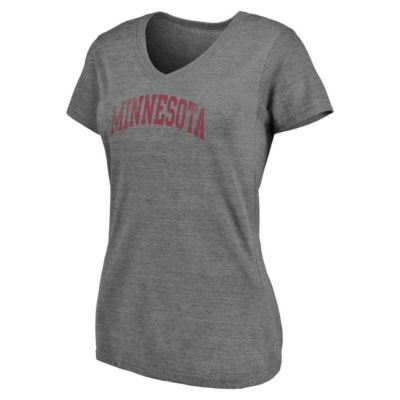 NCAA Fanatics ed Minnesota Golden Gophers Slab Serif 2-Hit V-Neck Tri-Blend T-Shirt
