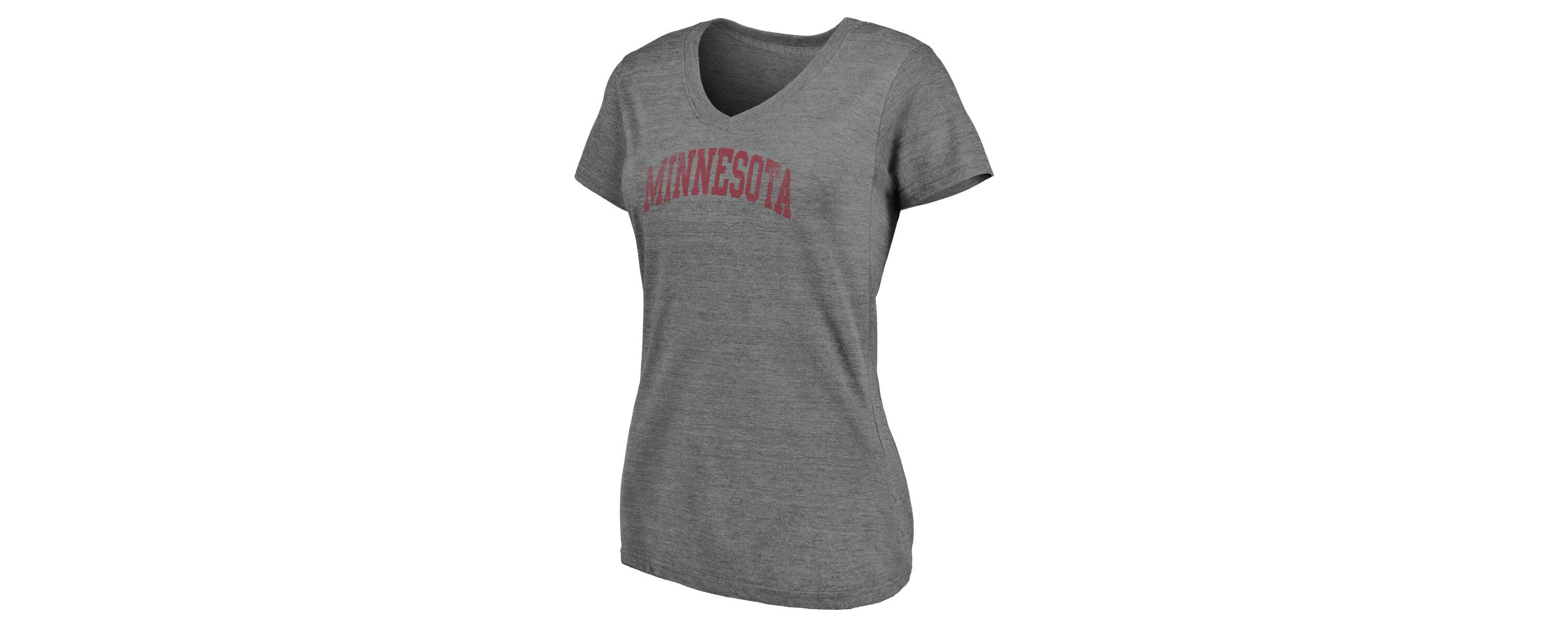 NCAA Fanatics ed Minnesota Golden Gophers Slab Serif 2-Hit V-Neck Tri-Blend T-Shirt