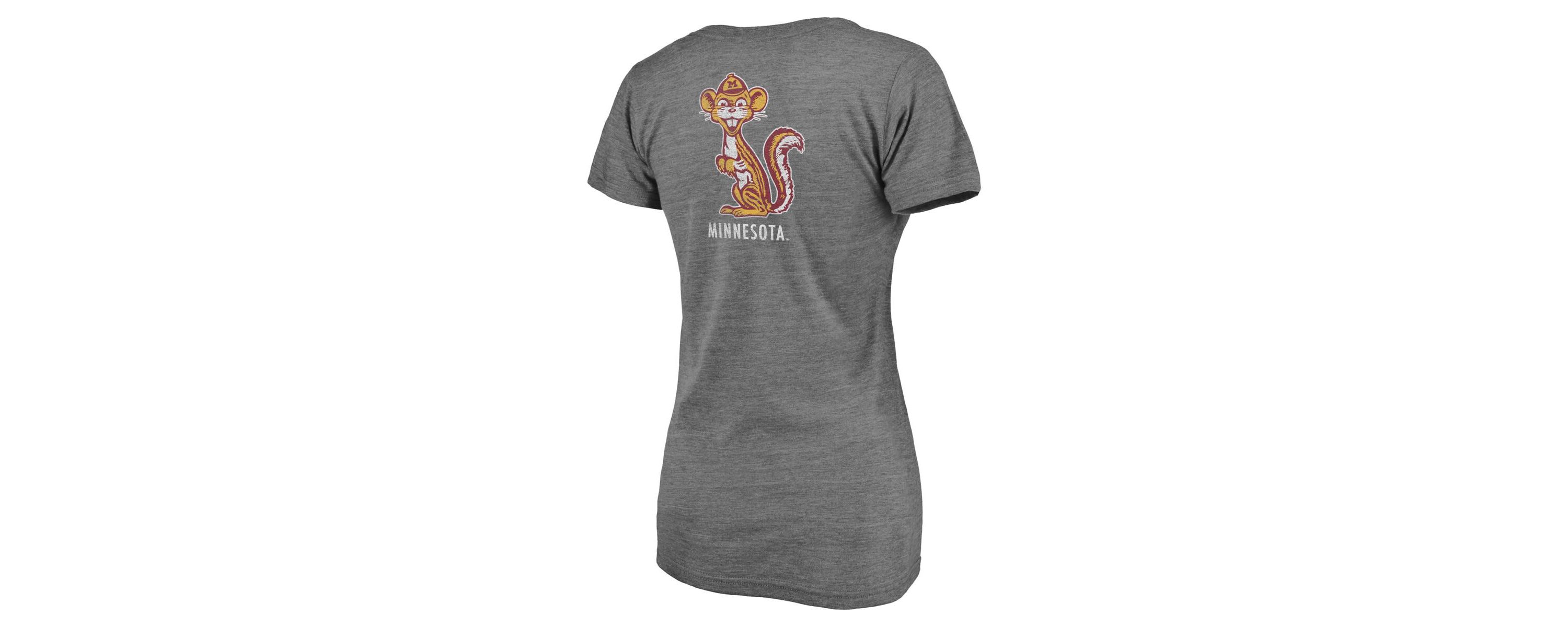 NCAA Fanatics ed Minnesota Golden Gophers Slab Serif 2-Hit V-Neck Tri-Blend T-Shirt