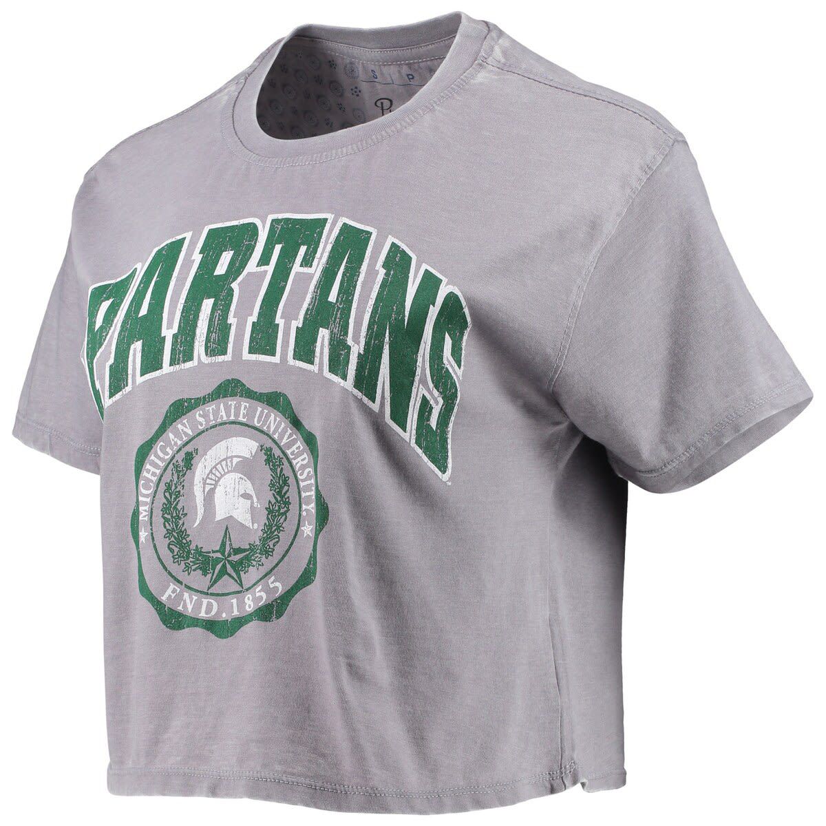 NCAA Michigan State Spartans Edith Vintage Burnout Crop T-Shirt