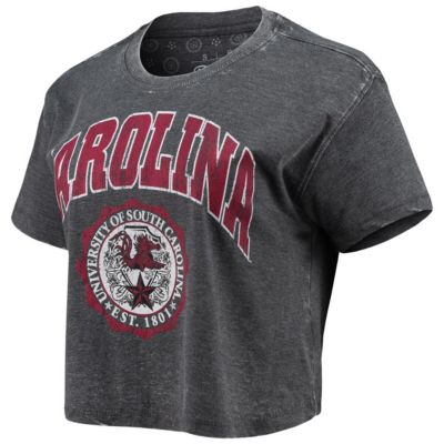 NCAA South Carolina Gamecocks Edith Vintage Burnout Crop T-Shirt