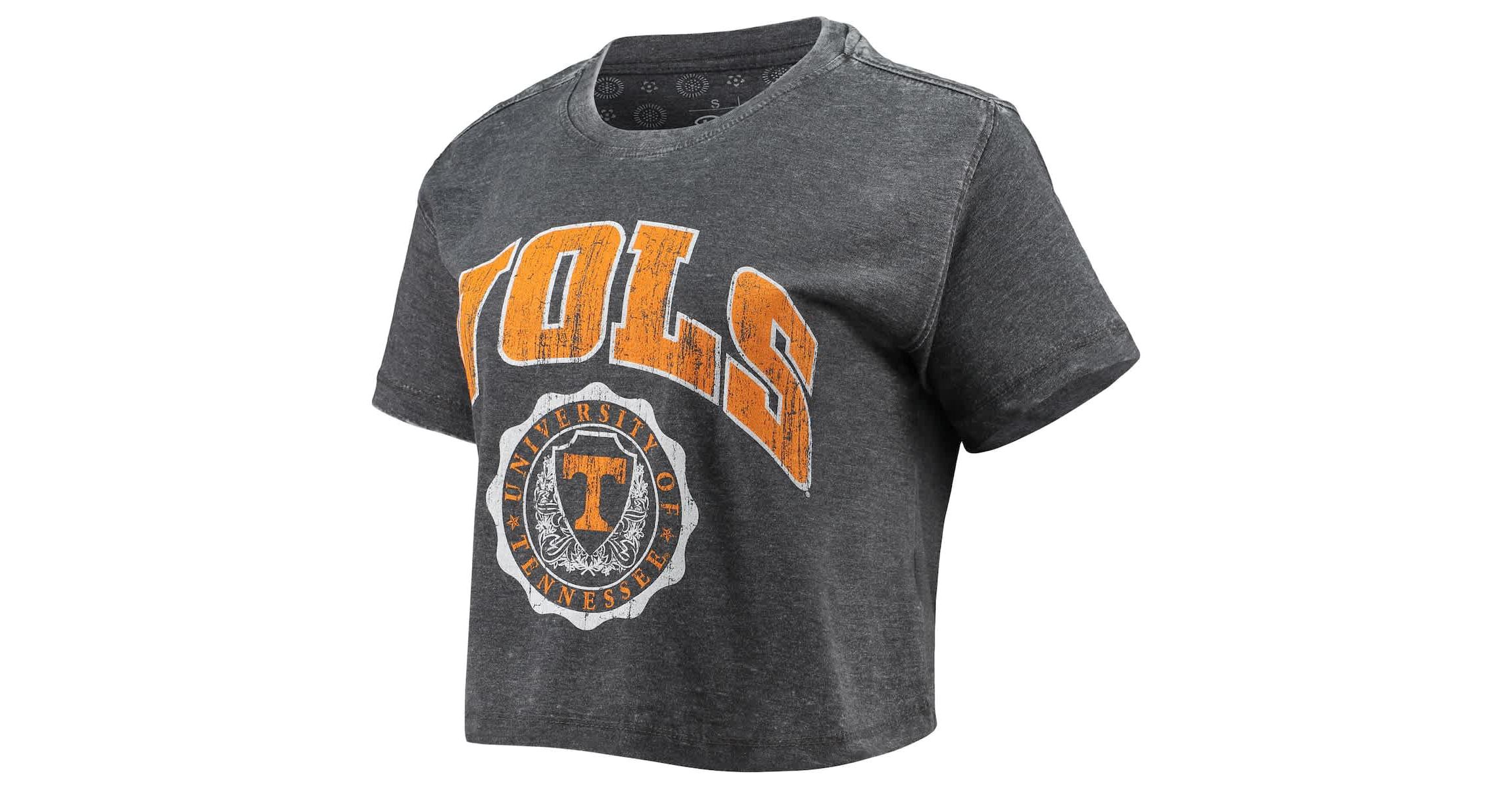 NCAA Tennessee Volunteers Edith Vintage Burnout Crop T-Shirt