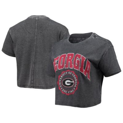 NCAA Georgia Bulldogs Edith Vintage Burnout Crop T-Shirt