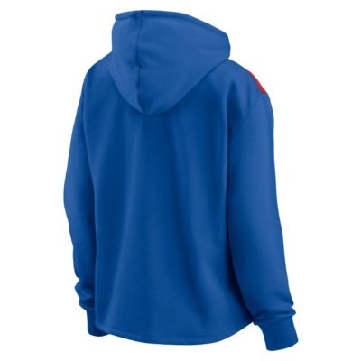 MLB Fanatics Chicago Cubs Iconic Overslide Color-Block Quarter-Zip Hoodie