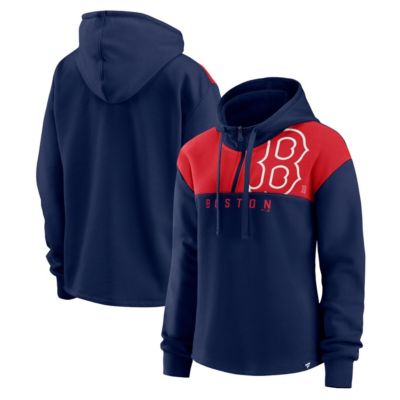 Boston Red Sox MLB Fanatics Boston Sox Iconic Overslide Color-Block Quarter-Zip Hoodie