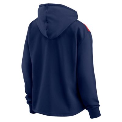 Boston Red Sox MLB Fanatics Boston Sox Iconic Overslide Color-Block Quarter-Zip Hoodie