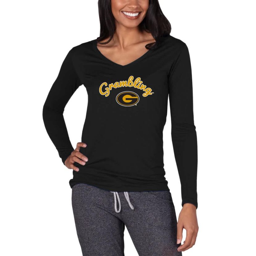 Grambling State Tigers NCAA Grambling Tigers Marathon Knit Long Sleeve V-Neck Top