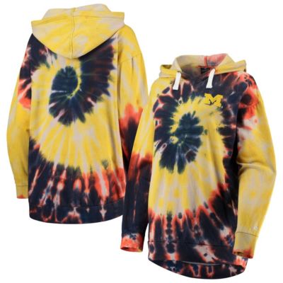 NCAA Michigan Wolverines Slow Ride Spiral Tie-Dye Oversized Pullover Hoodie