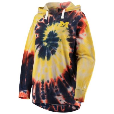 NCAA Michigan Wolverines Slow Ride Spiral Tie-Dye Oversized Pullover Hoodie