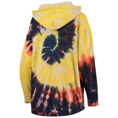 NCAA Michigan Wolverines Slow Ride Spiral Tie-Dye Oversized Pullover Hoodie