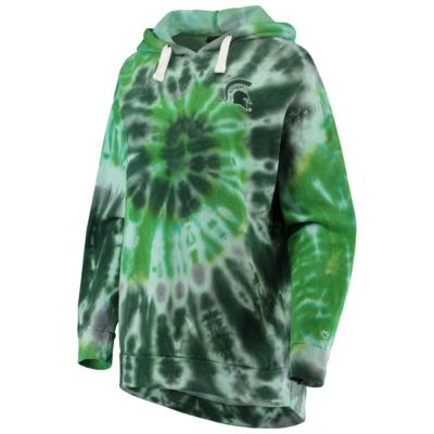 NCAA Michigan State Spartans Slow Ride Spiral Tie-Dye Oversized Pullover Hoodie