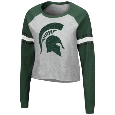 NCAA ed Michigan State Spartans Decoder Pin Raglan Long Sleeve T-Shirt