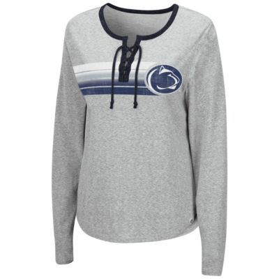 NCAA ed Penn State Nittany Lions Sundial Tri-Blend Long Sleeve Lace-Up T-Shirt