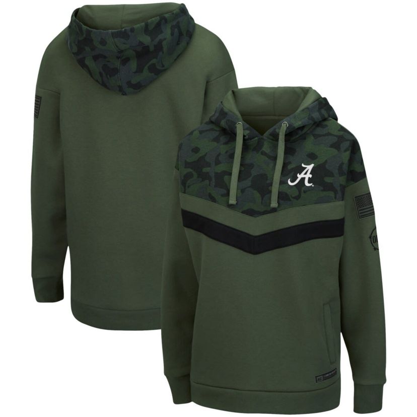 Alabama Crimson Tide NCAA Alabama Tide OHT Military Appreciation Extraction Chevron Pullover Hoodie