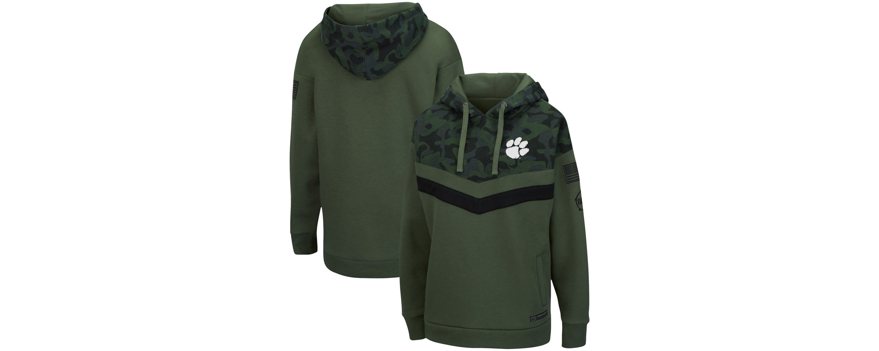 NCAA Clemson Tigers OHT Military Appreciation Extraction Chevron Pullover Hoodie