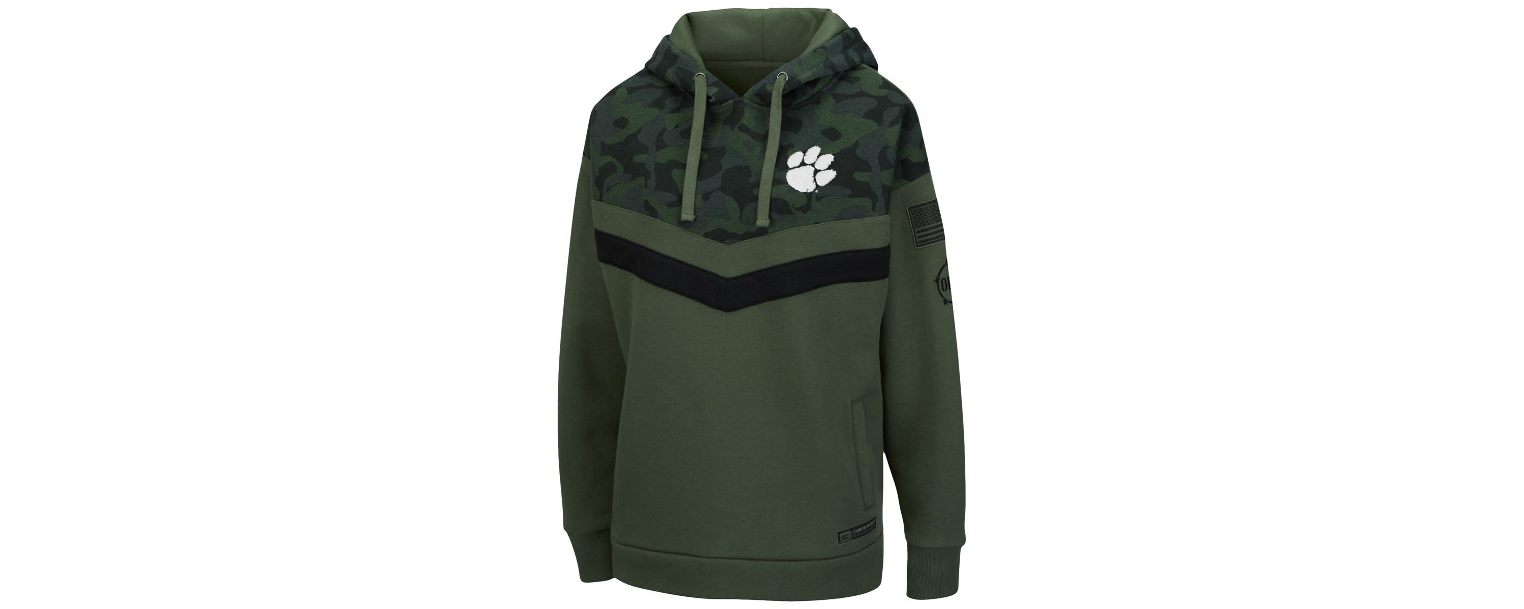 NCAA Clemson Tigers OHT Military Appreciation Extraction Chevron Pullover Hoodie