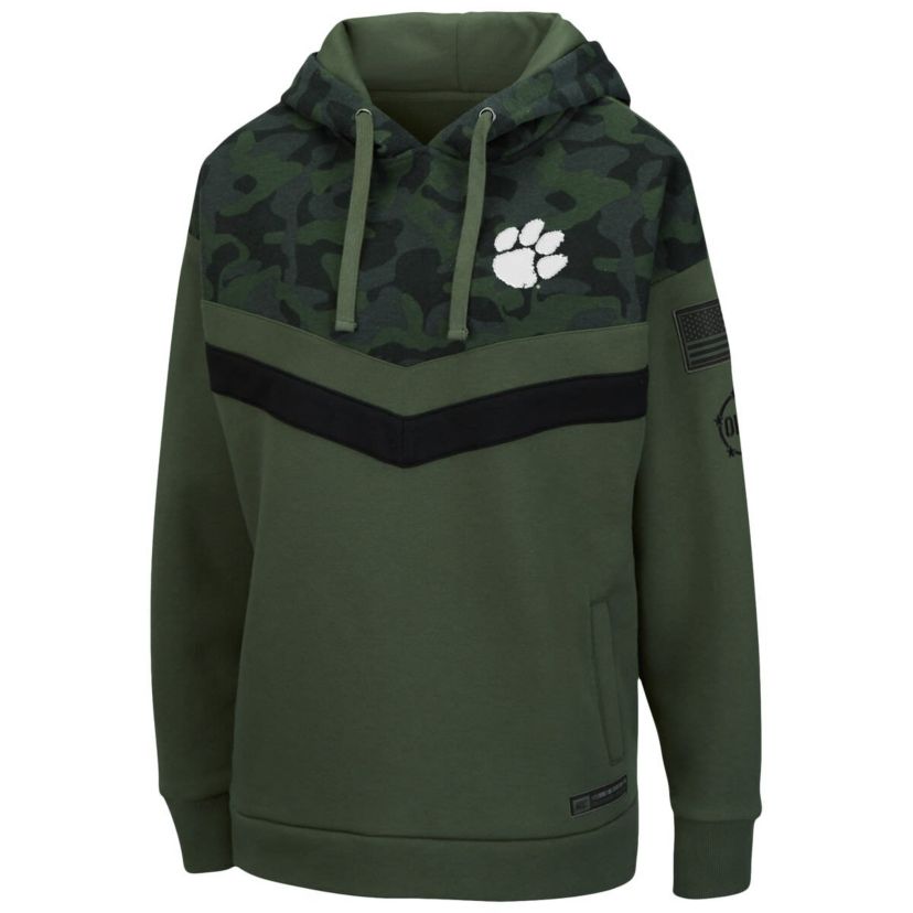 NCAA Clemson Tigers OHT Military Appreciation Extraction Chevron Pullover Hoodie
