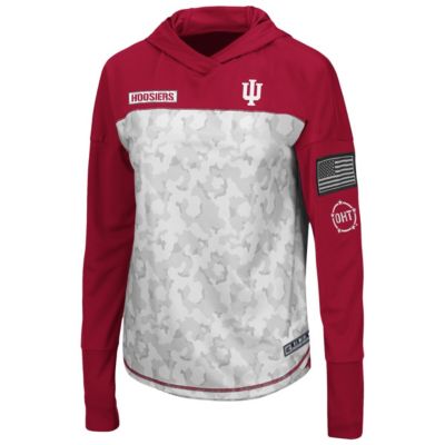 NCAA Indiana Hoosiers OHT Military Appreciation Mission Arctic Hoodie Long Sleeve T-Shirt