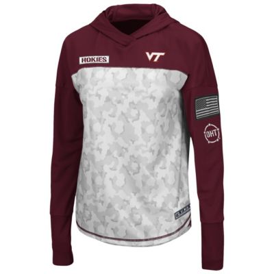 NCAA Virginia Tech Hokies OHT Military Appreciation Mission Arctic Hoodie Long Sleeve T-Shirt