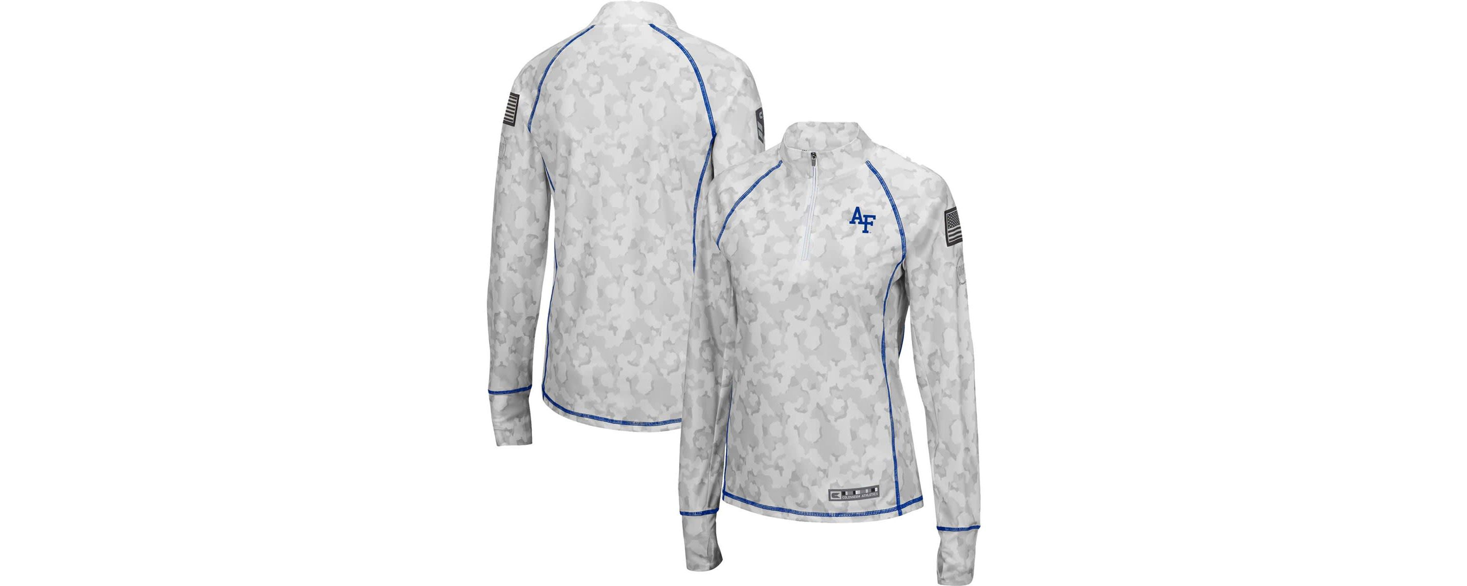 NCAA Air Force Falcons OHT Military Appreciation Officer Arctic Fitted Lightweight 1/4-Zip Jacket