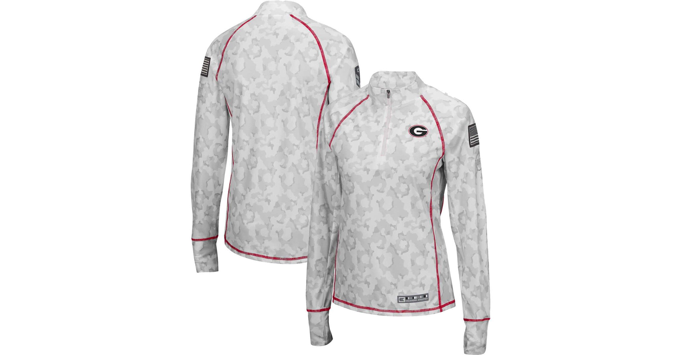 NCAA Georgia Bulldogs OHT Military Appreciation Officer Arctic Fitted Lightweight 1/4-Zip Jacket
