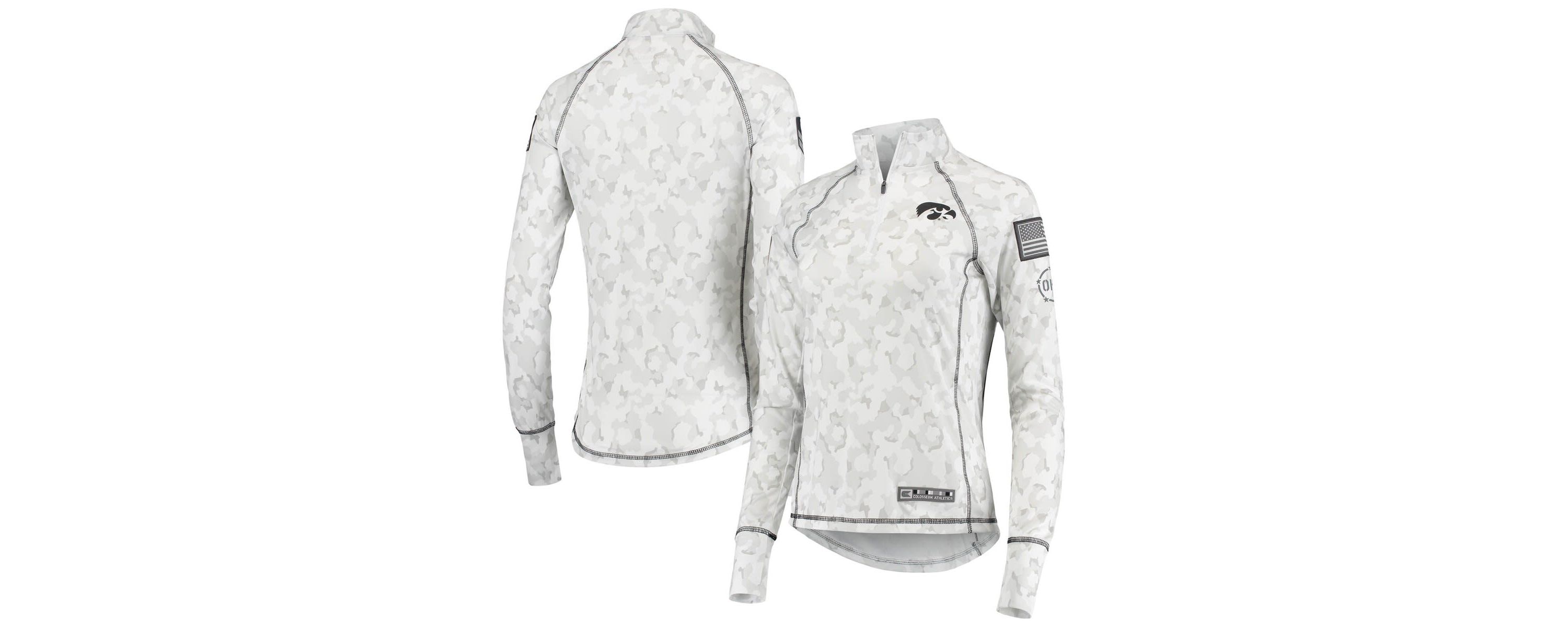NCAA Iowa Hawkeyes OHT Military Appreciation Officer Arctic Fitted Lightweight 1/4-Zip Jacket
