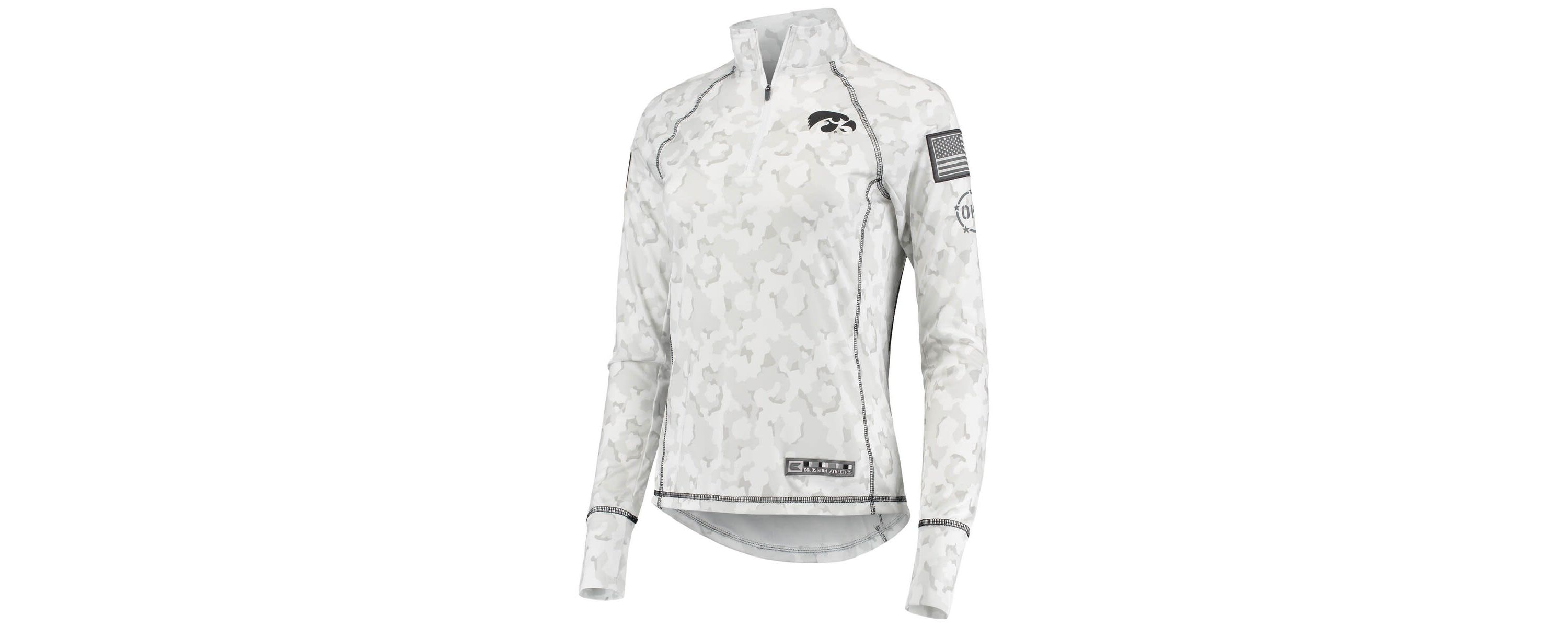 NCAA Iowa Hawkeyes OHT Military Appreciation Officer Arctic Fitted Lightweight 1/4-Zip Jacket