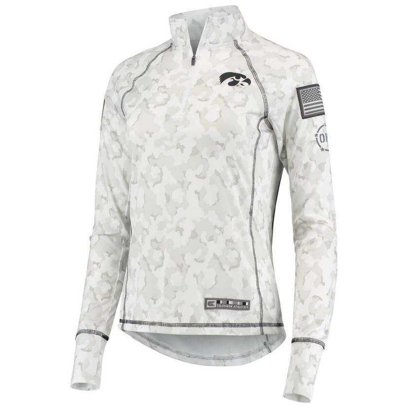 NCAA Iowa Hawkeyes OHT Military Appreciation Officer Arctic Fitted Lightweight 1/4-Zip Jacket