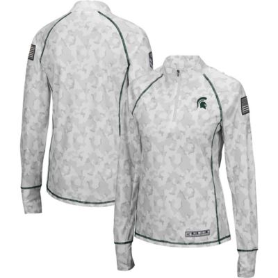 NCAA Michigan State Spartans OHT Military Appreciation Officer Arctic Fitted Lightweight 1/4-Zip Jacket