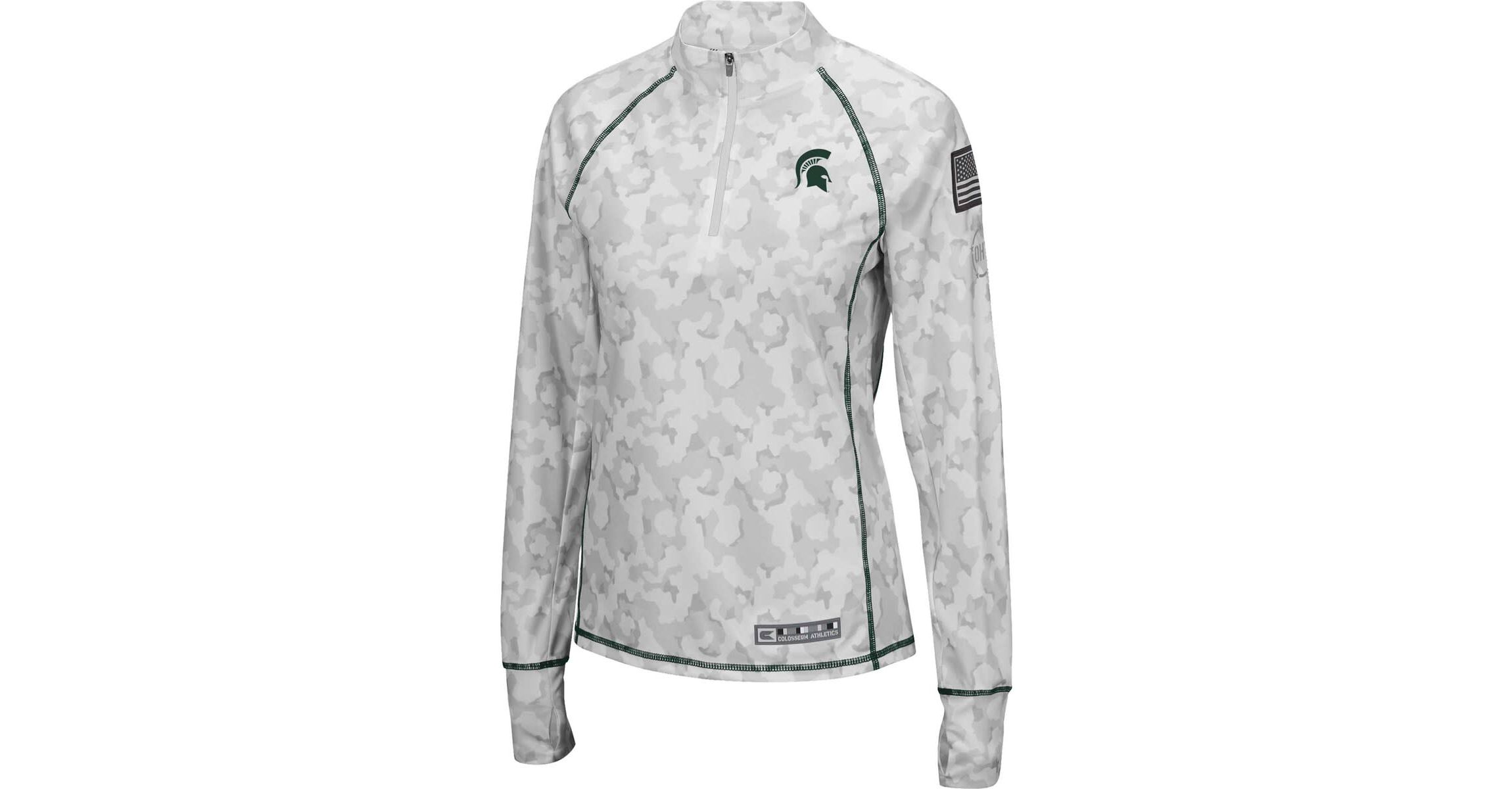 NCAA Michigan State Spartans OHT Military Appreciation Officer Arctic Fitted Lightweight 1/4-Zip Jacket