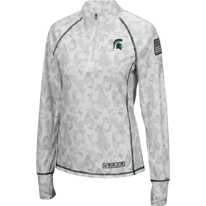 NCAA Michigan State Spartans OHT Military Appreciation Officer Arctic Fitted Lightweight 1/4-Zip Jacket