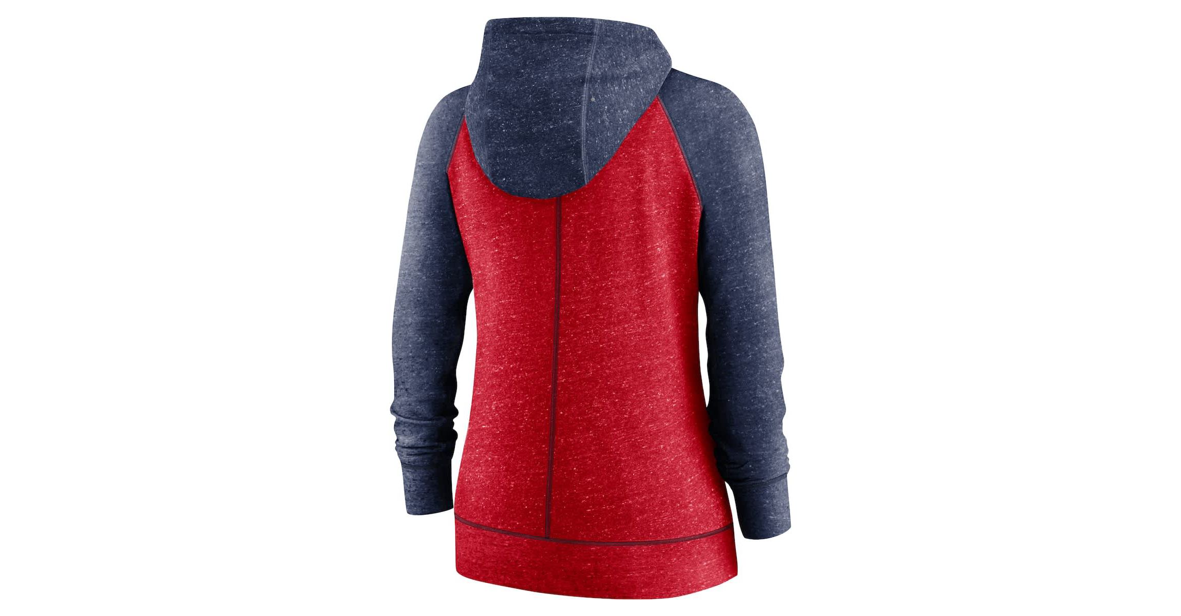 MLB Nike Washington Nationals Split Wordmark Gym Vintage Raglan Lightweight Full-Zip Hoodie