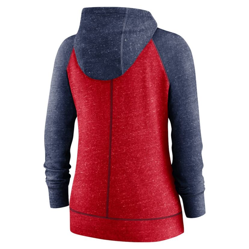 MLB Nike Washington Nationals Split Wordmark Gym Vintage Raglan Lightweight Full-Zip Hoodie