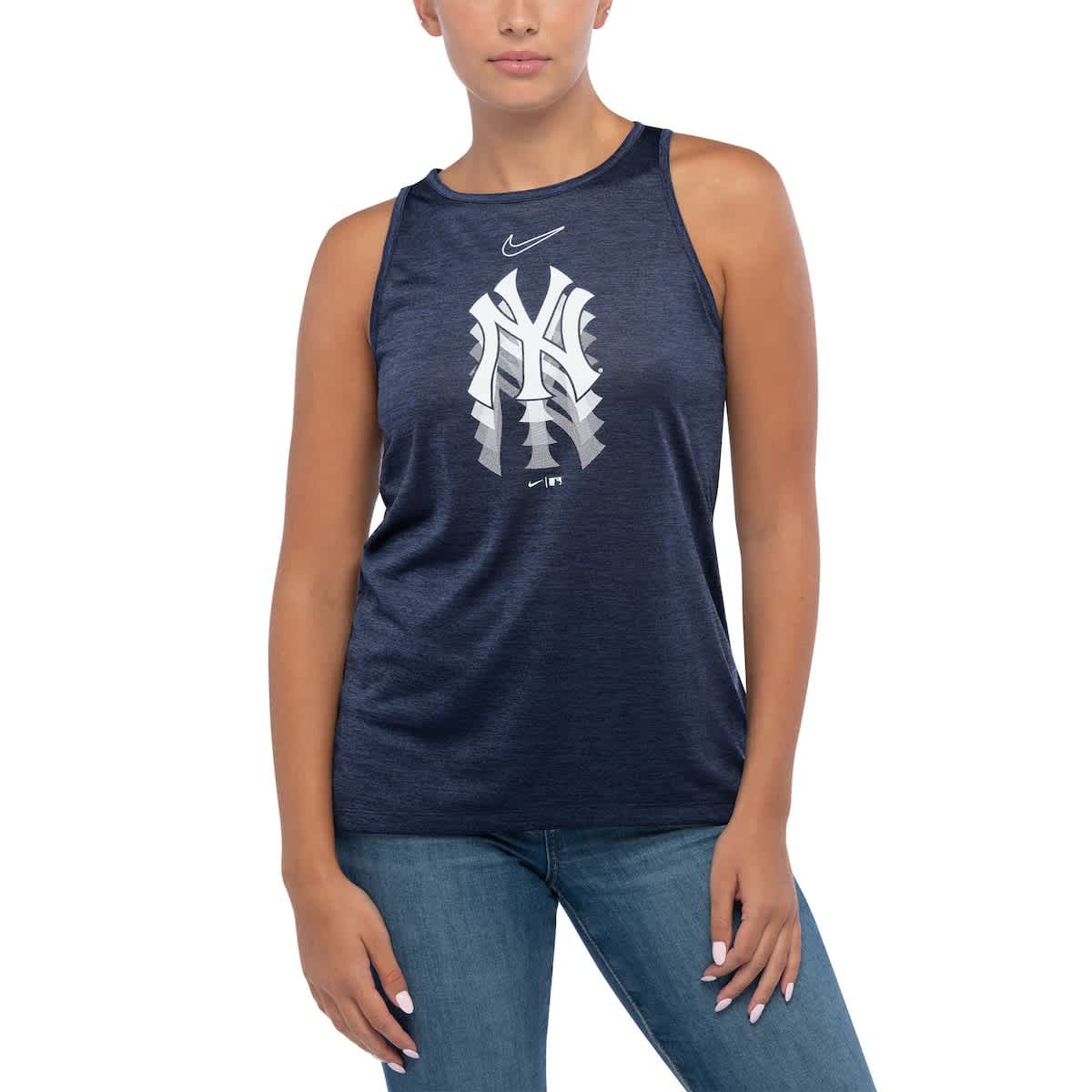 MLB Nike New York Yankees Logo Fade High Neck Performance Tank Top