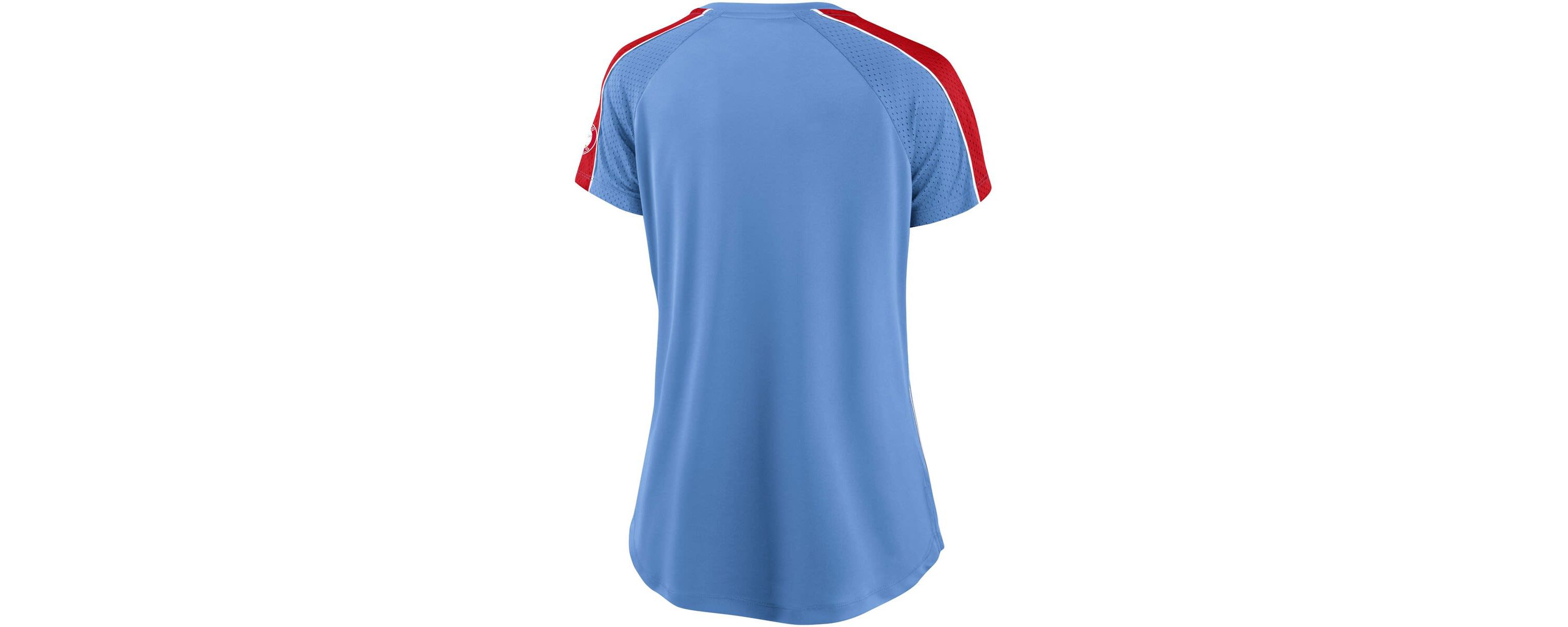 MLB Fanatics Light Blue/Red St. Louis Cardinals True Classic League Diva Pinstripe Raglan V-Neck T-Shirt