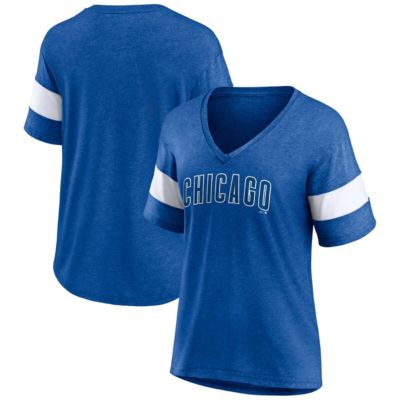 MLB Fanatics ed Chicago Cubs Wordmark V-Neck Tri-Blend T-Shirt