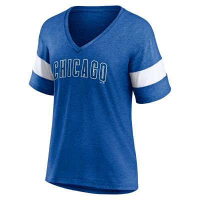 MLB Fanatics ed Chicago Cubs Wordmark V-Neck Tri-Blend T-Shirt