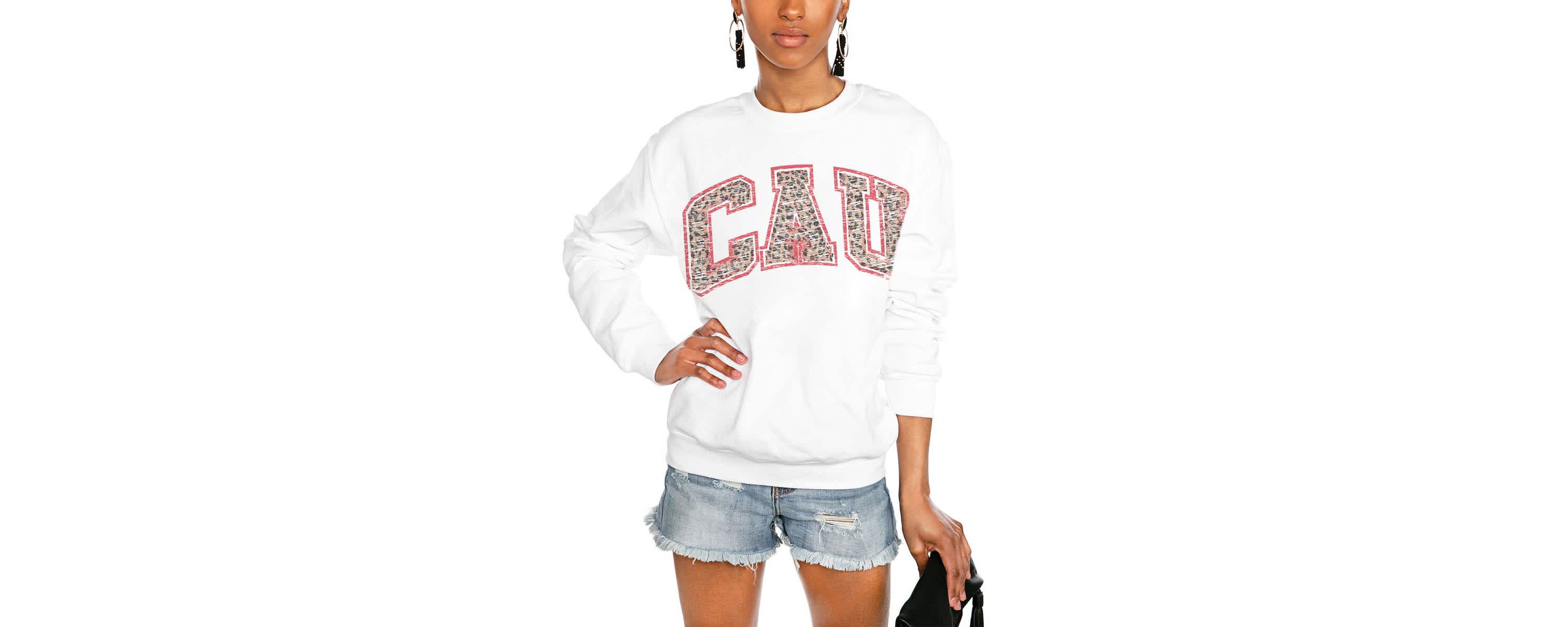 Clark Atlanta Panthers NCAA Clark Atlanta University Panthers Distressed Snap Perfect Oversized Pullover Sweatshirt