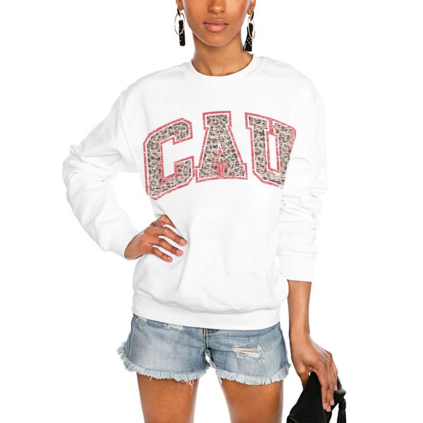Clark Atlanta Panthers NCAA Clark Atlanta University Panthers Distressed Snap Perfect Oversized Pullover Sweatshirt
