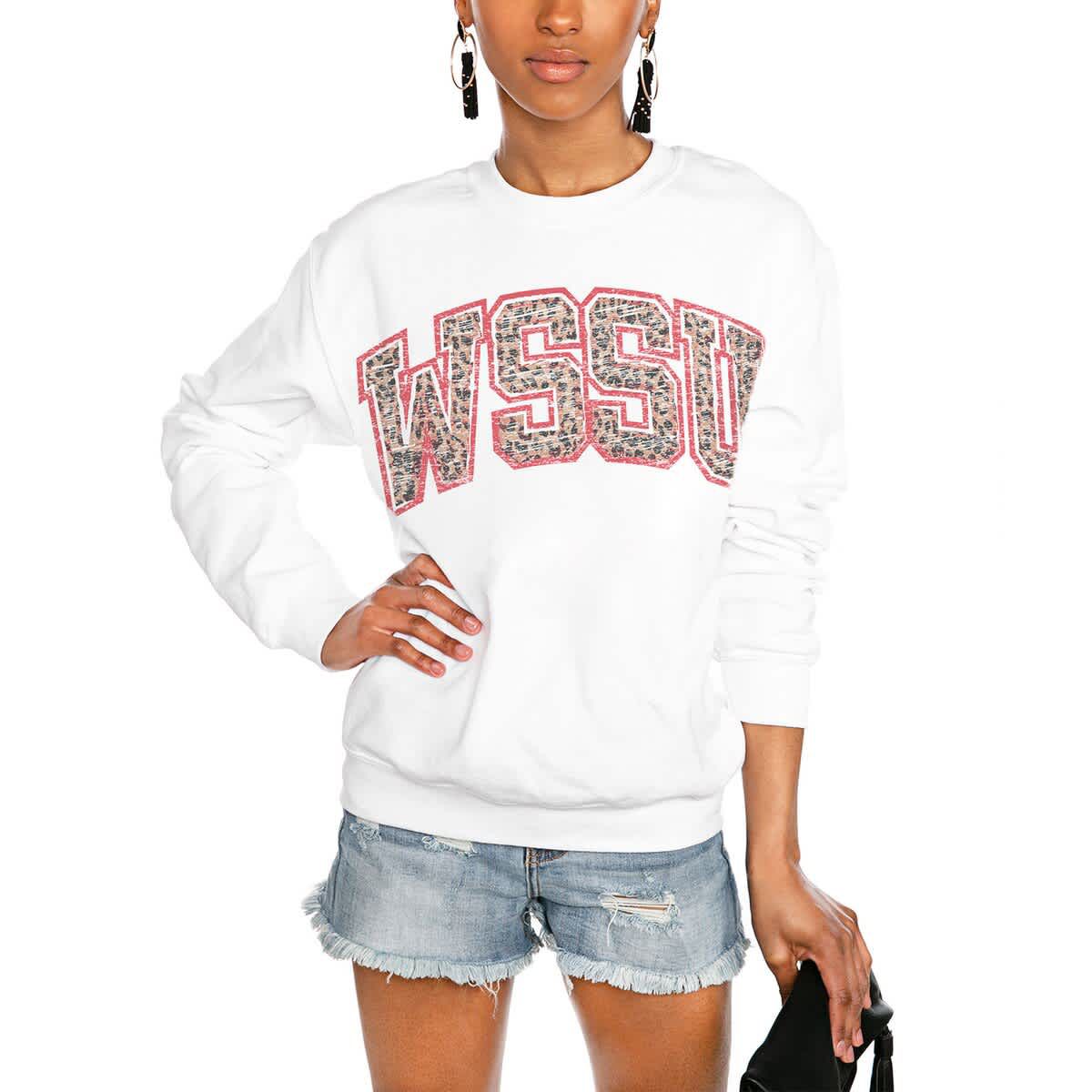 NCAA Winston-Salem State Rams Distressed Snap Perfect Oversized Pullover Sweatshirt