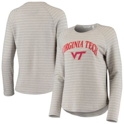 NCAA ed Virginia Tech Hokies Seaside Striped French Terry Raglan Pullover Sweatshirt