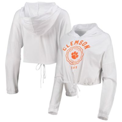 NCAA Clemson Tigers Poppy Cinched Cropped Hoodie Long Sleeve T-Shirt