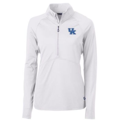 Cutter & Buck NCAA Kentucky Wildcats Adapt Eco Knit Half-Zip Pullover Jacket, White, XL