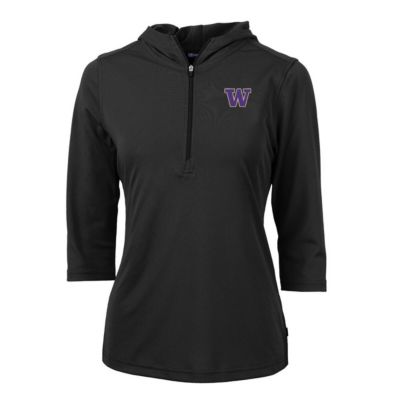 NCAA Washington Huskies Virtue Eco Pique 3/4 Sleeve Half-Zip Pullover Hoodie