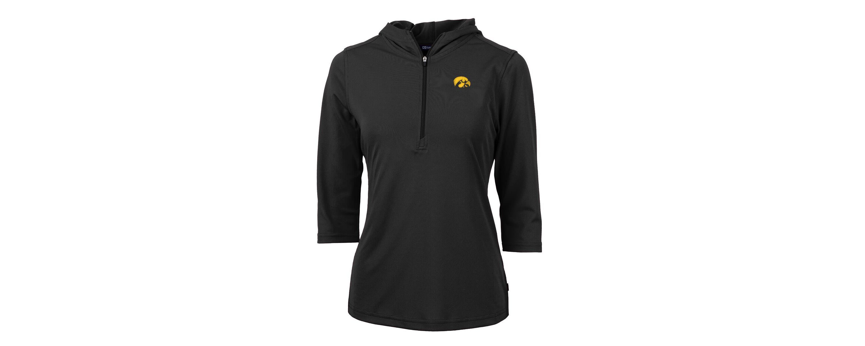 NCAA Iowa Hawkeyes Virtue Eco Pique 3/4 Sleeve Half-Zip Pullover Hoodie