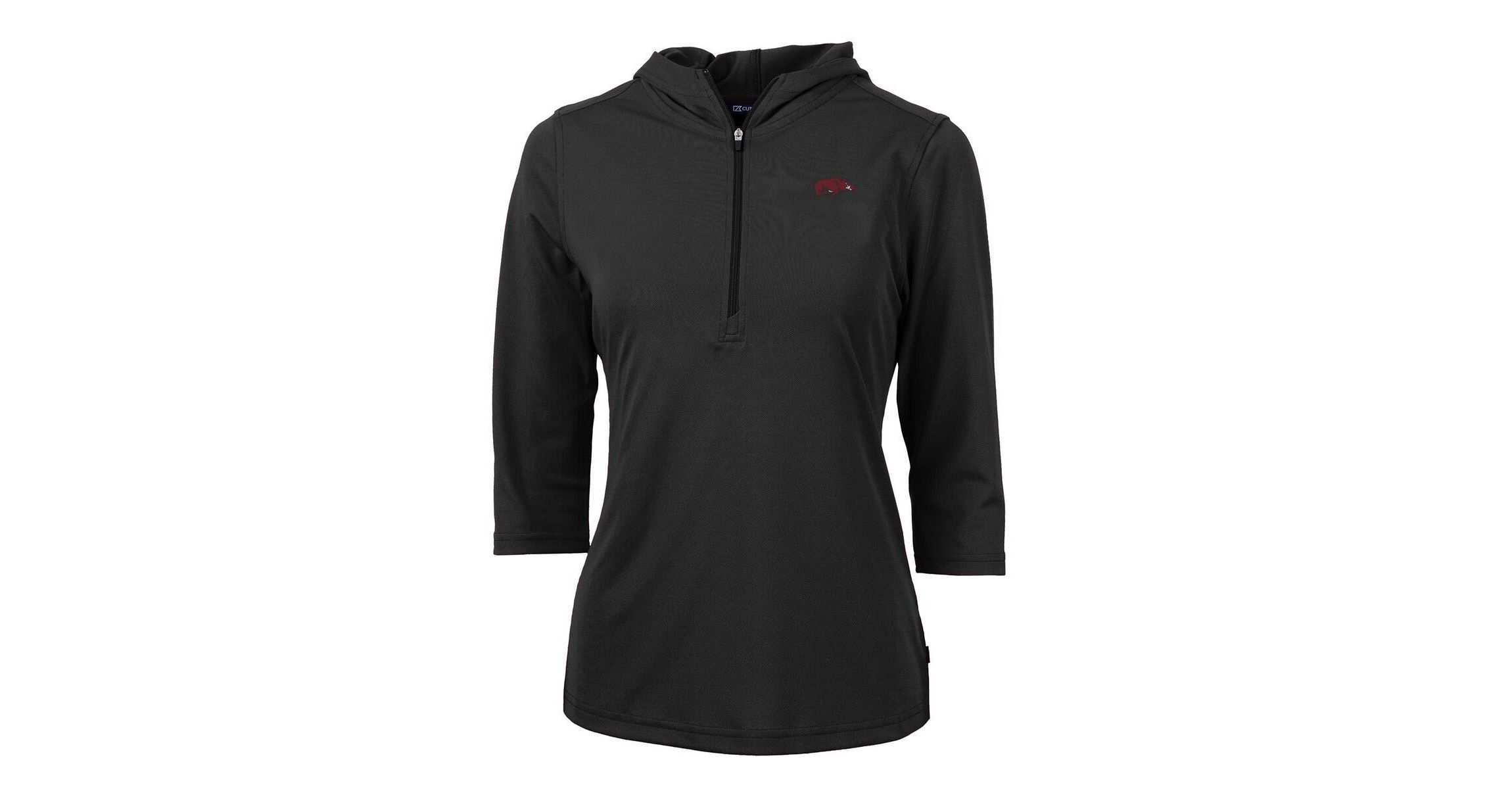 NCAA Arkansas Razorbacks Virtue Eco Pique 3/4 Sleeve Half-Zip Pullover Hoodie