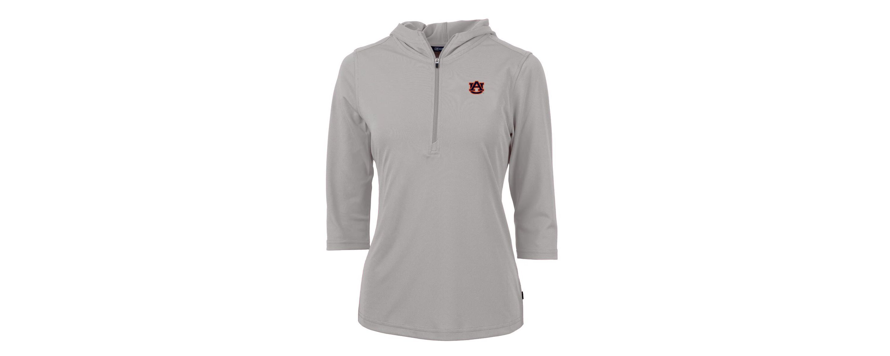 NCAA Auburn Tigers Virtue Eco Pique 3/4 Sleeve Half-Zip Pullover Hoodie